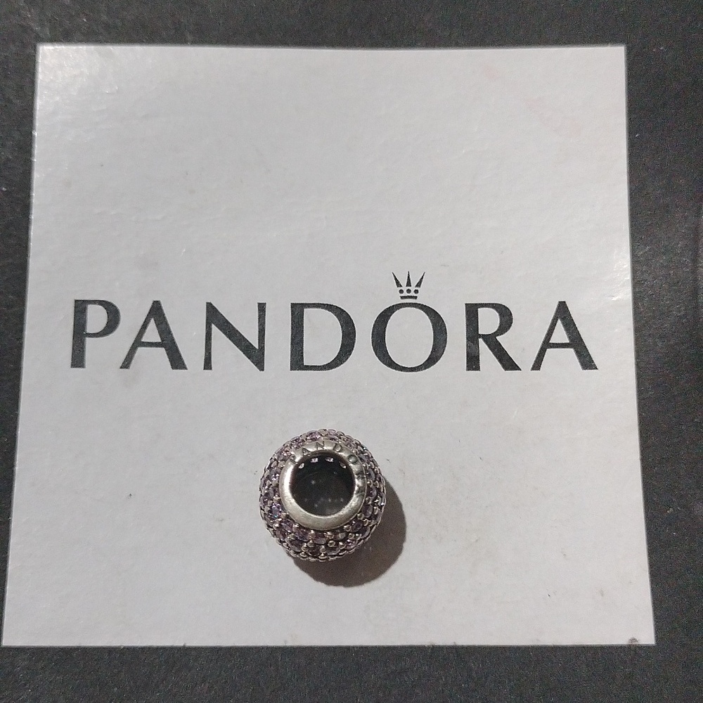 Pandora Sterling Silver Pave Lights Charm with Salmon Zirconia - 791051Pcz - Picture 3 of 5
